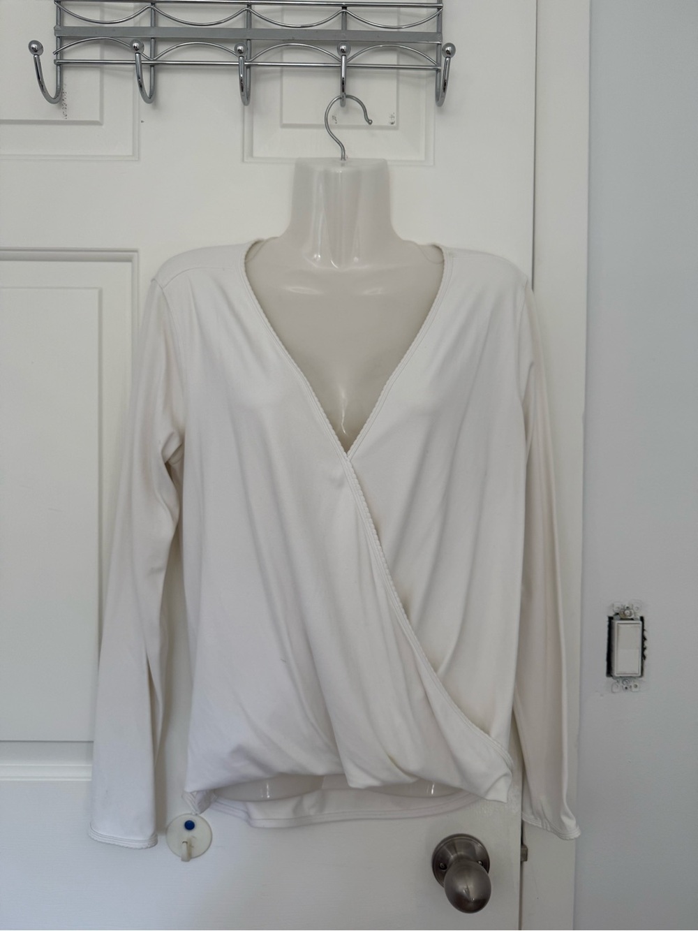 White Lululemon Wrap-Front Long Sleeve Top Size Unknown